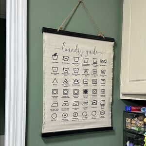 Laundry Guide Sign Linen Wall Hanging
